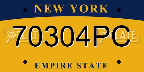 70304PC New York License Plate