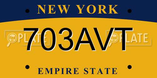 703AVT New York License Plate