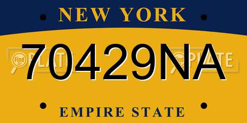 70429NA New York License Plate