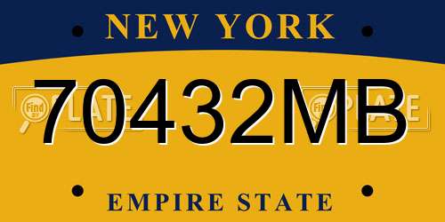 70432MB New York License Plate
