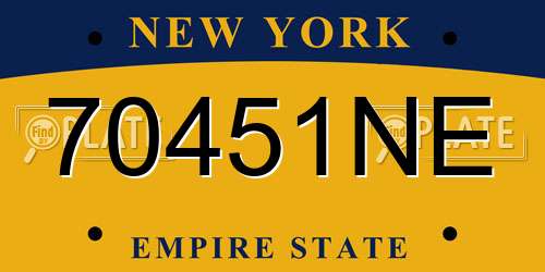 70451NE New York License Plate