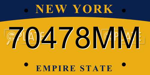 70478MM New York License Plate