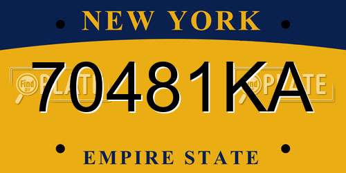 70481KA New York License Plate