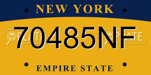 70485NF New York License Plate