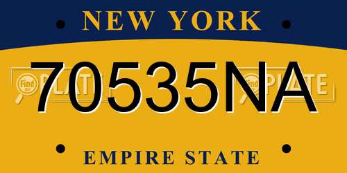 70535NA New York License Plate
