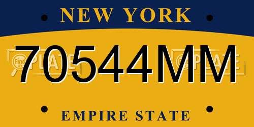 70544MM New York License Plate