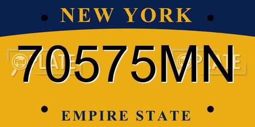 70575MN New York License Plate
