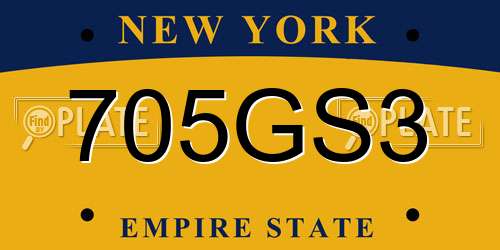 705GS3 New York License Plate