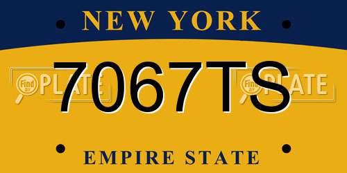 7067TS New York License Plate