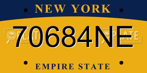70684NE New York License Plate