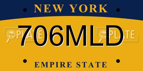 706MLD New York License Plate