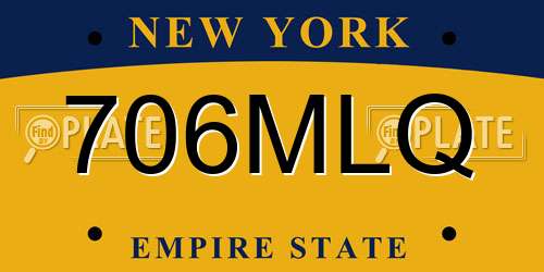706MLQ New York License Plate