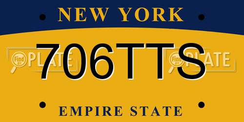 706TTS New York License Plate