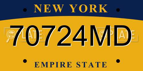 70724MD New York License Plate
