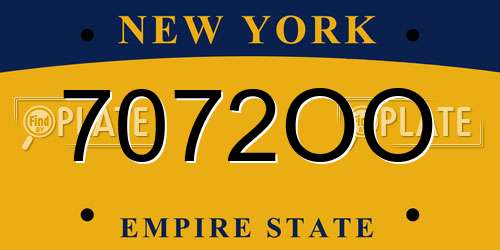7072OO New York License Plate