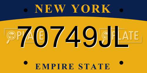 70749JL New York License Plate