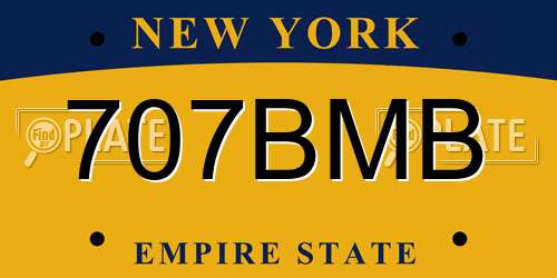 707BMB New York License Plate