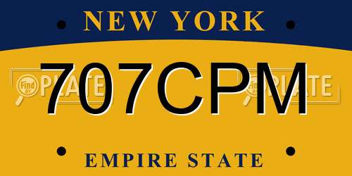 707CPM New York License Plate