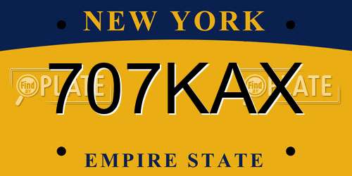 707KAX New York License Plate
