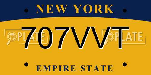 707VVT New York License Plate