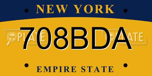708BDA New York License Plate