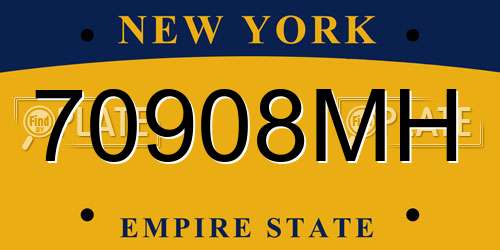 70908MH New York License Plate