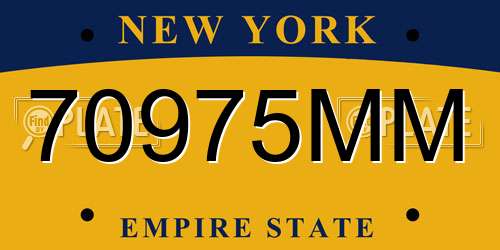 70975MM New York License Plate