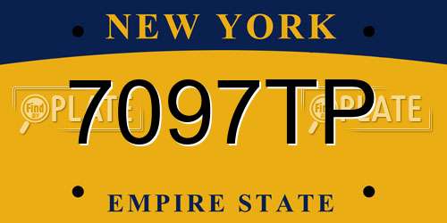 7097TP New York License Plate