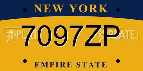 7097ZP New York License Plate