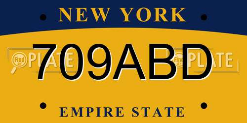 709ABD New York License Plate