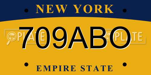 709ABO New York License Plate