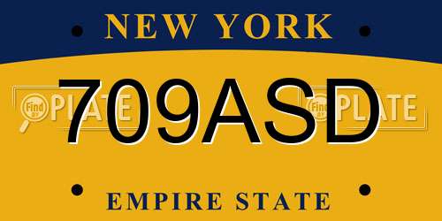 709ASD New York License Plate