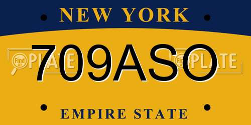 709ASO New York License Plate