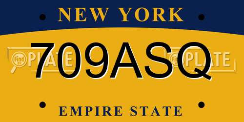 709ASQ New York License Plate