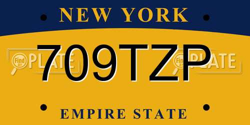 709TZP New York License Plate