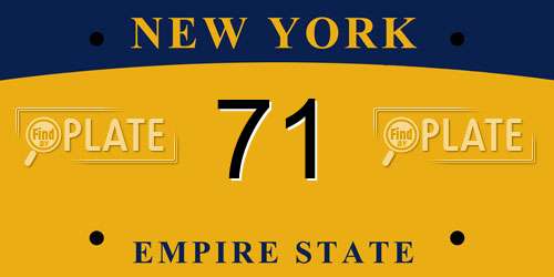 71 New York License Plate