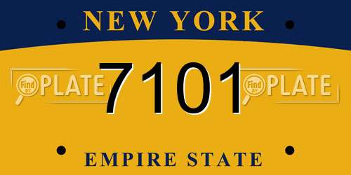7101 New York License Plate