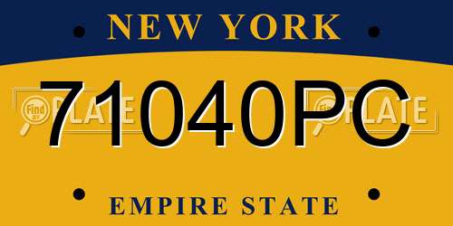 71040PC New York License Plate
