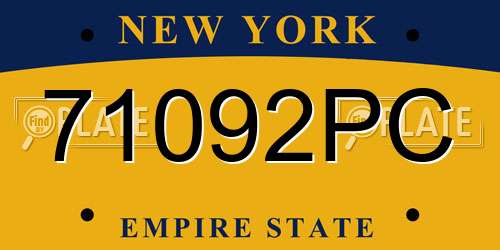 71092PC New York License Plate