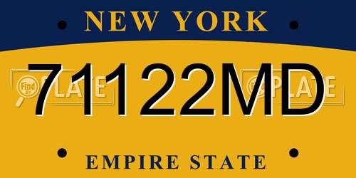 71122MD New York License Plate