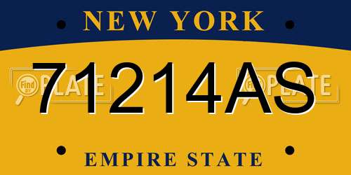 71214AS New York License Plate