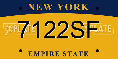 7122SF New York License Plate