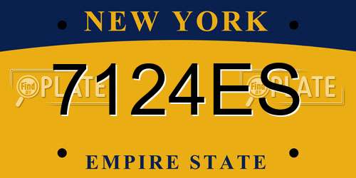 7124ES New York License Plate