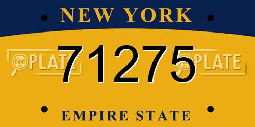 71275 New York License Plate