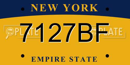 7127BF New York License Plate