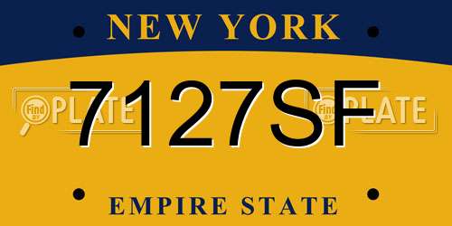 7127SF New York License Plate