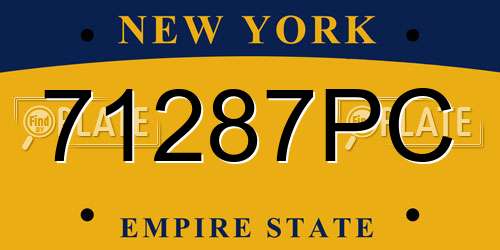 71287PC New York License Plate