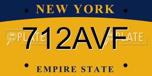 712AVF New York License Plate
