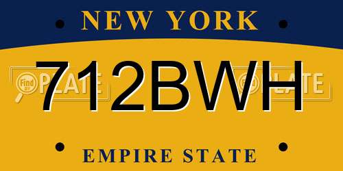 712BWH New York License Plate