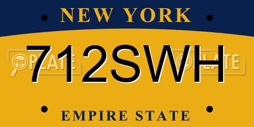 712SWH New York License Plate
